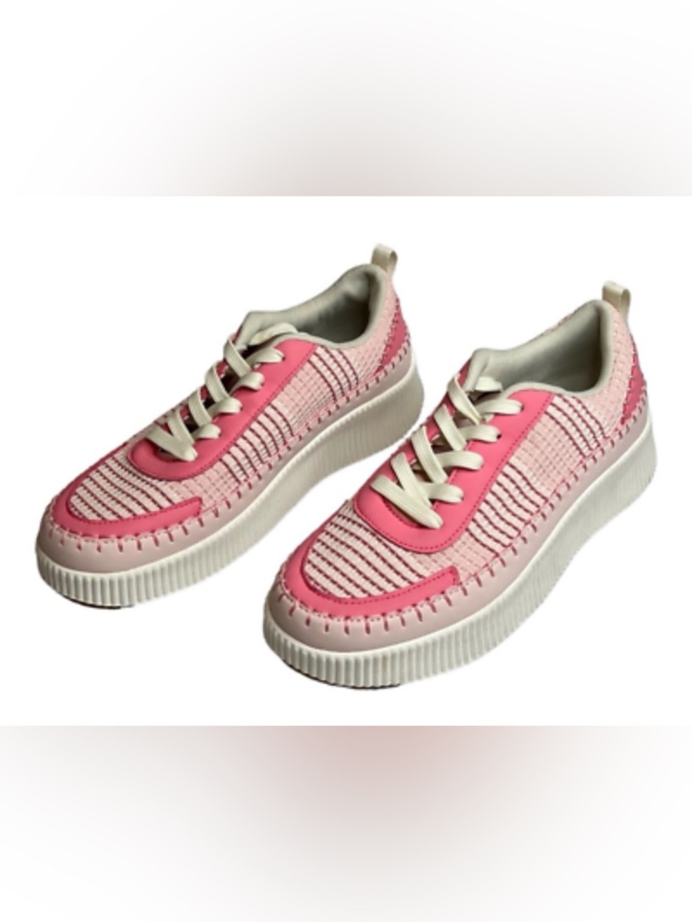 NICOLE MILLER NEW YORK BRITA PATCHWORK BARBIECORE CHUNKY SNEAKERS; Sz: 9.5; EUC